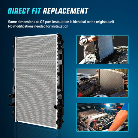 Radiator for Honda Civic 2006 2007 2008 2009 2010 2011 L4 1.8L 2.0L, Engine Coolant Radiator Assembly Replace# 19010RNBC51