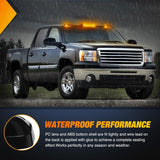 LED Cab Marker Lights 3 PCS Smoke Lens Amber Clearance Roof Running Light Compatible with 2007-2014 Silverado Sierra 1500 2500 3500 2500HD 3500HD