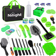 37PCS Car Detailing Kit Auto Cleaning Tools Wash Set with Storage Carry Bag Home Use for Interior Exterior Deep Clean Car Care Windshield Dashboard Seat Air Vents Wheels Tires, Green