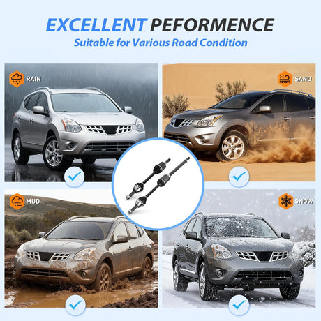 CV Axle Shaft Assembly Compatible with 2008 2009 2010 2011 2012 2013 Nissan Rogue 2014-2015 Nissan Rogue Select Half-Shaft Assemblies Replacement Front Wheel Driver and Passenger Side