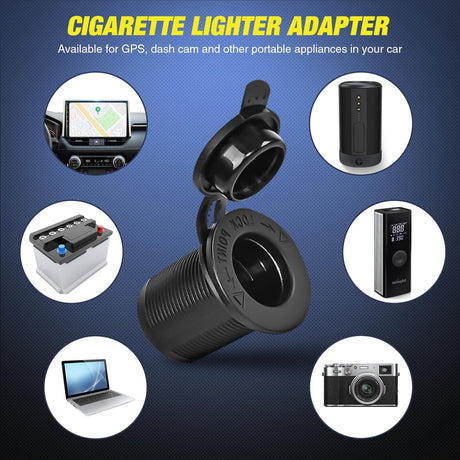 4 in 1 Charger Socket Panel PD Type C and QC 3.0 USB with LED Voltmeter Display and Cigarette Lighter Power Cutoff Switch for Cars Trucks UTV ATV
