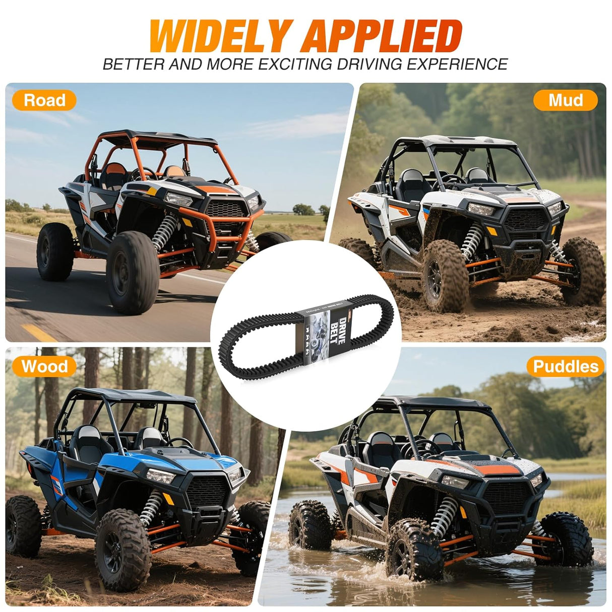 Drive Belt 3211196 Performance UTV Belts Compatible with Polaris RZR XP 1000/XP 4 1000/General 1000 XP 2014-2023 Heavy Duty 6-Layer Aramid Belt Replaces 3211196 3211172 3211142 3211148, 1 Pack