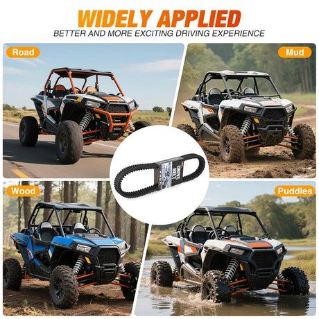 Drive Belt 3211196 Performance UTV Belts Compatible with Polaris RZR XP 1000/XP 4 1000/General 1000 XP 2014-2023 Heavy Duty 6-Layer Aramid Belt Replaces 3211196 3211172 3211142 3211148, 1 Pack