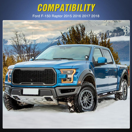 Ditch Light Brackets Hood Hinges Mount Bracket Kit for Auxiliary Offroad LED Pods Work Lighting Compatible with Ford F-150 Raptor 2015 2016 2017 2018