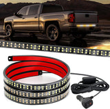 48 Inch Truck Tailgate Strobe Light Strip Tail Emergency Bar Rear Window Warning Lamp Ultra-Bright Double Row 288 LED for Pickup Trailers Construction Vehicles Car SUV, Amber White