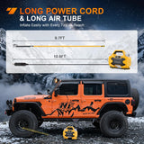 Portable DC 12V Tire Inflator Dual Cylinders and Dual Motors 150PSI | Heavy Duty Tire Pump Air Pumps Auto Shutoff with Screen and LED Light Air Compressor for Pickup Truck ORVs SUVs Cars