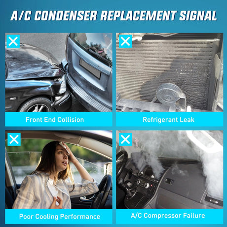AC Condenser Compatible with Honda Odyssey EX EX-L LX Touring Elite SE 6 Cyl 3.5L 2011-2017 Air Conditioning A/C Condenser with Receiver Drier Replace# 3892, ACA84659, HO3030155, 80110TK8A01