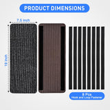 RV Step Covers 4 Pack 19 x 7.5 inches, Non Slip Camper Stair Cover Rug with Hook & Loop Works on Electrical Manual RV Stairs Carpet Step Rug for Mobile Home Camper Trailers Steps Outside, Gray