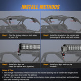 Light Bar Mounting Brackets for 42-45 Inch LED Bars UTV Roof Upper Windshield Compatible with Can-am Maverick X3 MAX All Models 2017 2018 2019 2020 2021 2022 2023 2024