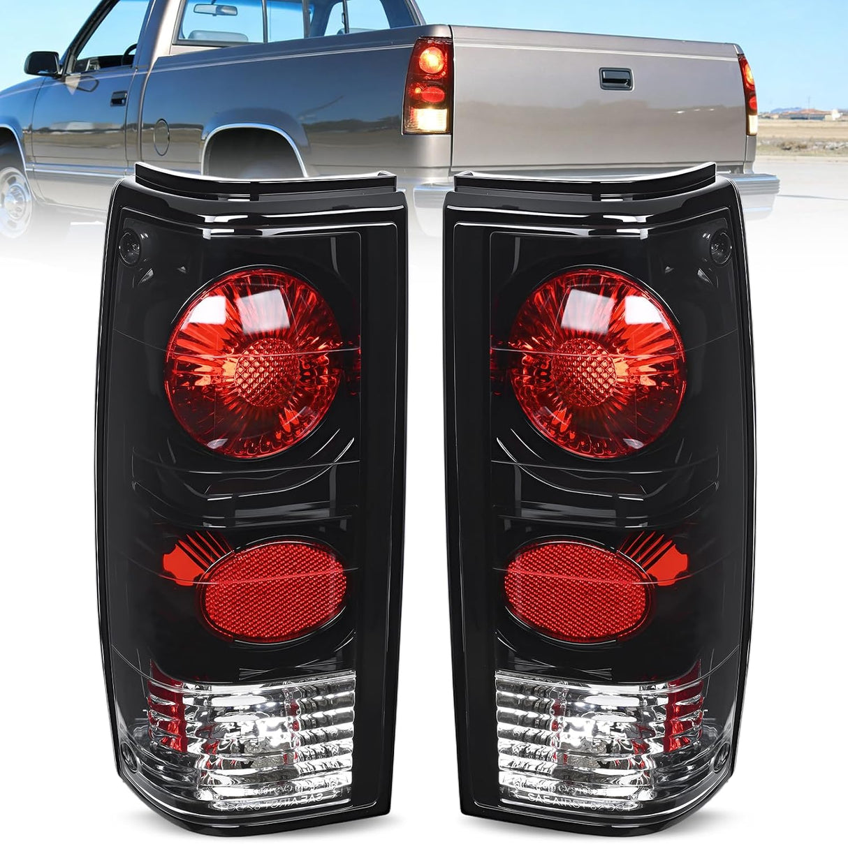 Taillight Assembly Compatible with 1982 1983 1984 1985 1986 1987 1988 1989 1990 1991 1992 1993 Chevy S10 Chevrolet S10 Blazer GMC S15 Sonoma Rear Tail Light Replacement Drive & Passenger Side