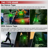 LED Safety Light 4PCS Green Marine Navigation Bike Tail Lights Three Modes Waterproof Reflective Gear Clip On Flash Strobe Indicator Lamp for Night Boating Fishing Cycling Jogging