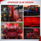 Slim LED Light Bar 2Pcs 7 Inch 16LED Single Row Spot Flood Combo Red Off Road Driving Fog Fishing Hunting Emergency Safety Signal Lighting for 12V 24V ATV UTV Pickup Truck Boat Forklift