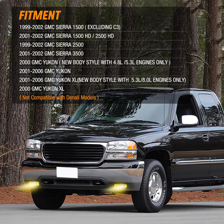 1999-2002 GMC Sierra 1500 2500 2001 2002 Sierra 1500HD 2500HD 3500 2000-2006 Yukon Fog Light Assembly Nilight