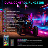 COB RGB LED Whip Light 2PCS 5FT Spiral Antenna Whips | Bluetooth APP and Remote Control with DIY Chasing Patterns Music Sync and Spring Base for ATV UTV RZR Can Am and Truck