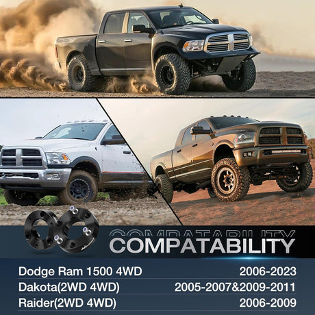 2 Inch Front Leveling Lift Kit for 2006-2023 Dodge Ram 1500 4WD Strut Spacer Suspension Lift Kits Nilight