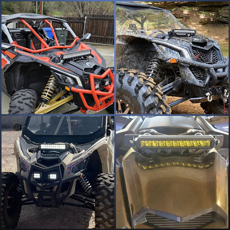 Shock Tower 10-14 Inch Light Bar UTV Front Side Hood Lights Mounting Brackets Compatible with Can-Am Maverick X3 and Max X RS Turbo R 2017 2018 2019 2020 2021 2022 2023 2024