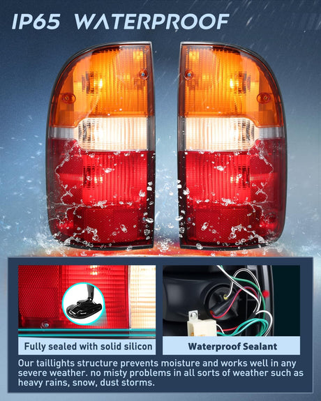 Taillight Assembly Compatible with 1995 1996 1997 1998 1999 2000 Toyota Tacoma Rear Tail Light Lamp Replacement OE Style Driver Side and Passenger Side