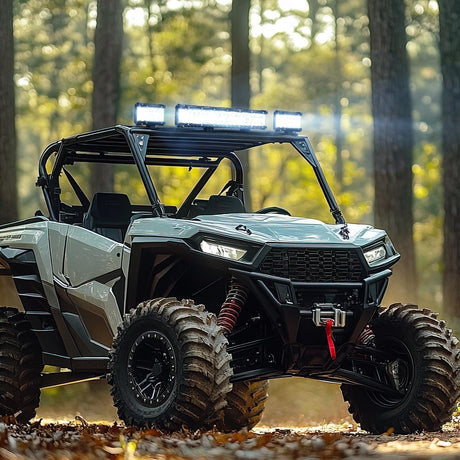 Side Shooter Light Bar 12Inch Triple Row Spot Flood Combo Work Off Road Lighting on Truck SUV ATV UTV