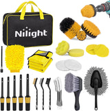 Automotive Tools 27PCS Car Detailing Kit Auto Cleaning Tools Wash Set with Storage Carry Bag Home Use for Interior Exterior Deep Clean Polish Car Care Windshield Dashboard Seat Air Vents Wheels Tires, Yellow