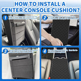Center Console Cover Compatible with Tesla Model 3 Tesla Model Y Armrest Cover for Car Vegan Leather Middle Console Cover Car Center Console Cushion Pad (Not Fit for 2024 Tesla Model 3) -Black