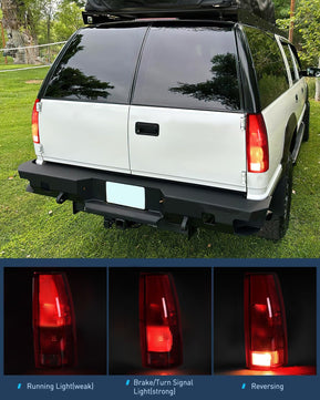 1998-1999 Chevy GMC C/K1500 2500 3500 1992-1999 Yukon Suburban Blazer 1995-2000 Tahoe 1999-2000 Cadillac Taillight Assembly Rear Lamp Replacement w/Bulbs and Harness Passenger Side Nilight