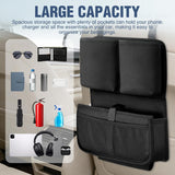 Car Seat Back Organizer 2PCS Black Oxford Fabric Universal | Multi Compartment Cup Holder Hanging Storage Bag Scratch Resistant Durable Design for Cars Vans SUVs MPVs Pickup Trucks