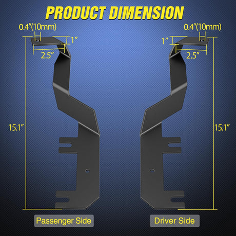 Ditch Light Brackets Hood Hinges Mount Bracket Kit for Auxiliary Offroad LED Pods Work Lighting on Ford F-250 F-350 F-450 F-550 Super Duty 2017 2018 2019 2020 2021 2022