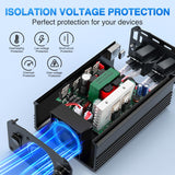 300W Power Inverter 12V DC to 110V AC Car Converter with PD 65W USB C & QC3.0 for Phones Tablets Laptop Computer Game Console Kindle iPad DVD Players Black
