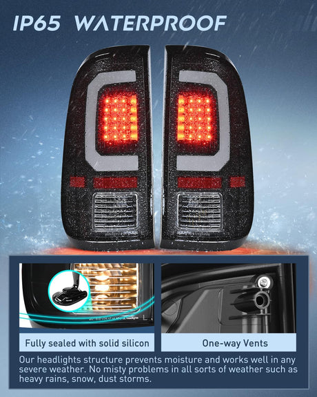Taillight Assembly Compatible with 2008 2009 2010 2011 2012 2013 2014 2015 2016 Ford F250 F350 F450 Super Duty Incandescent Type Upgrade LED Tube Tail Lights Rear Brake Lamps