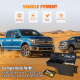 Truck Bed Tool Box Right Passenger Side Truck Tool Box Fit for Ford F-250/350 Super Duty 1999-2016 ABS Swing Case Truck Bed Storage Box with Lockable Lid Waterproof Wheel Well Toolbox Balck