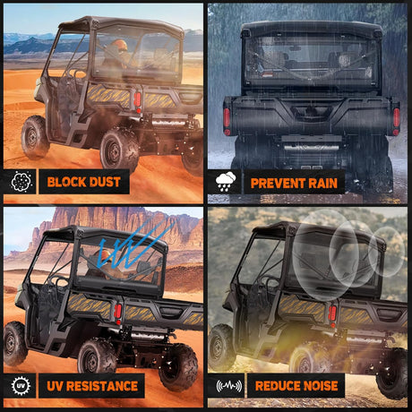 Rear Window, Clear Polycarbonate UTV Windshield Scratch Resistant For Can-Am Defender HD5 HD8 HD10 MAX 2016 2017 2018 2019 2020 2021 2022 2023 2024