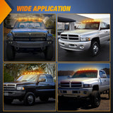 LED Cab Marker Lights 5 PCS 9 LED Smoke Lens Amber Roof Running Clearance Light Compatible with 1999 2000 2001 2002 Dodge Ram 2500 3500 Pickup Trucks