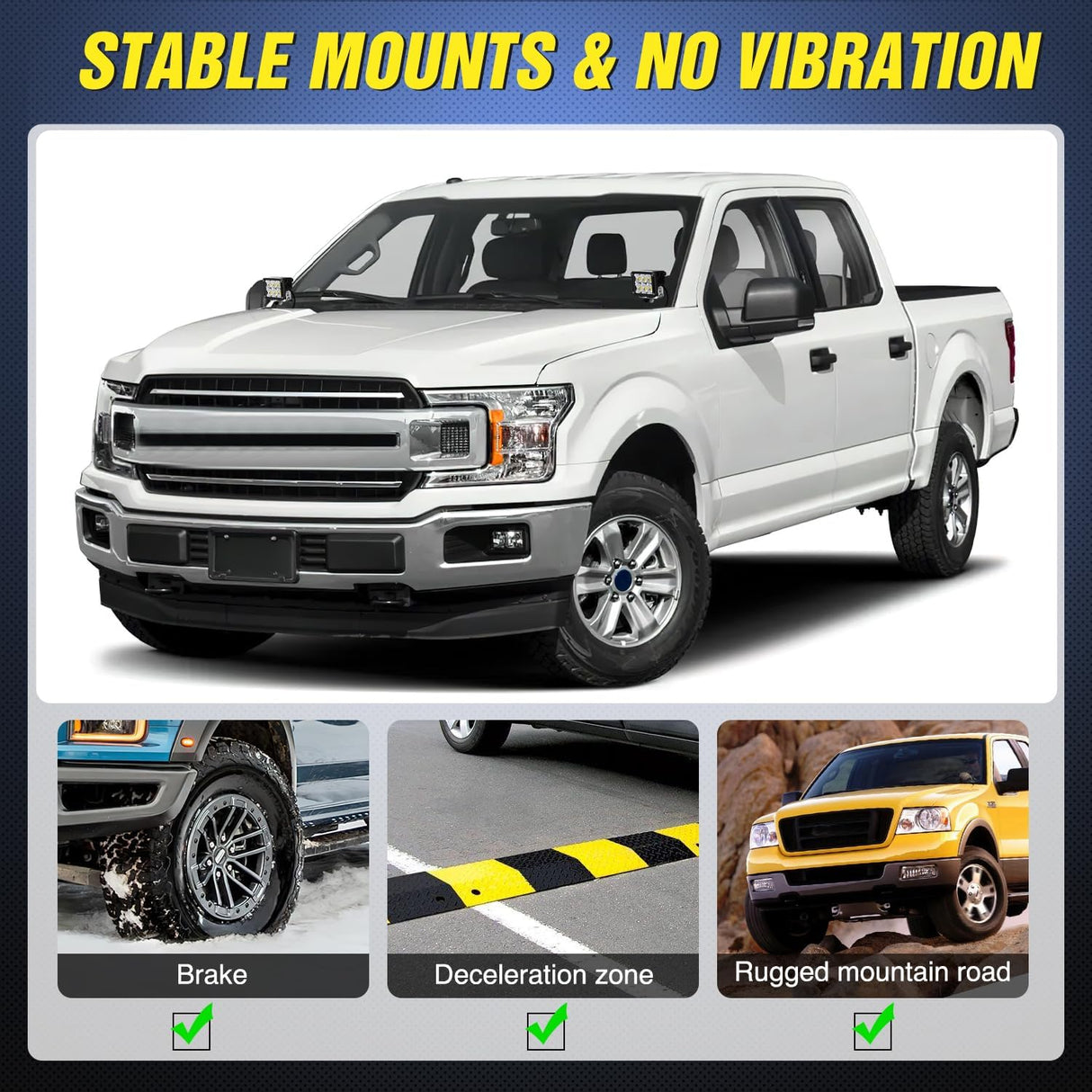 Ditch Light Brackets Hood Hinges Mount Bracket Kit for Auxiliary Offroad LED Pods Work Lighting Compatible with Ford F-150 Raptor 2015 2016 2017 2018