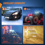 22Inch 120W Spot Flood Combo Led Light Bar Off Road Driving Lights Boat Lights Fog Light 12V On/Off 5 Pin Rocker Switch Power 16AWG Wiring Harness Kit-1 Lead for Trucks