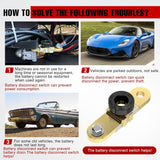 Side Post Battery Switch Heavy Duty 12DVC 125A Negative Kill Power Master Cut Off Isolator with Knob Quick Disconnect for Car Auto Truck Boat RV ATV