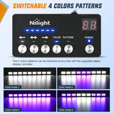 162 LED Traffic Advisor Strobe Light Bar 2-in-1 Purple White Emergency Warning Hazard Lights with Controller 4 Switchable Color 36 Flash Pattern for Trucks Cars Tow Plow Construction Vehicles