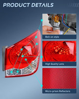 Taillight Assembly Compatible with 2011 2012 2013 2014 2015 Chevy Cruze 2016 Limited Outer Tail Light OE Style Rear Lamp Replacement Passenger Side