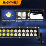LED Light Bar 32Inch 180W Curved Off Road Lights for Trucks Flood Spot Combo Beam Driving Lamp Work Lights with Heavy Duty 12V 5Pin Rocker Switch Wiring Harness Kit