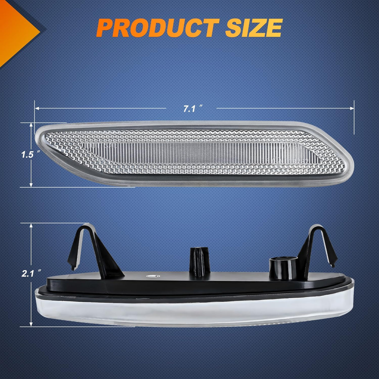 Fender Side Marker Light Lens 2PCS Clear Replacement MINI Cooper | Front Clearance Light Housing Replacement Compatible with 2011-2016 MINI Cooper R60 Countryman R61 Paceman