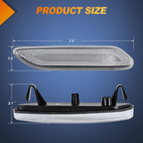 Fender Side Marker Light Lens 2PCS Clear Replacement MINI Cooper | Front Clearance Light Housing Replacement Compatible with 2011-2016 MINI Cooper R60 Countryman R61 Paceman