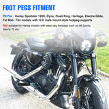 Motorcycle Foot Pegs Fit for Harley Dyna Sportster Forty Eight Road King Motorcycle Passenger Pedals Footpegs CNC Aluminum Billet Pedal Dirt Bike Footpegs Skidding Foot Rests Pegs, Black