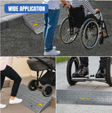 Curb Ramps 2 Pack, 3.9 inch Rise Durable Plastic Threshold Driveway Step Ramp for Scooter, Bikes, Motorcycle, Dolly, Lawn Mower