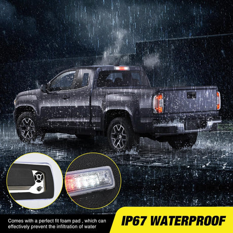 Third Brake Light Tail High Mount 3rd Stop Lights Clear Lens Compatible with Chevy Colorado and GMC Canyon 2015 2016 2017 2018 Van SUV Rear Center Cab Lamp