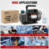 HVAC Vacuum Pump, 3.5 CFM 1/4 HP 110V Single Stage AC Vacuum Pumps Kit for R22 R404a R134a R410a 5 Pa Ultimate Vacuum for Auto Air Conditioning Servicing Refrigerant Recharging, Oil Included