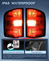 Taillight Assembly Compatible with 2007 2008 2009 2010 2011 2012 2013 2013 2014 Chevy Silverado 1500 2500HD 3500HD 2007-2013 GMC Sierra 3500HD Rear Lamp Replacement with Dark Red Lens Pair
