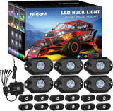 RGB LED Rock Lights Kit 6PCS Bluetooth App Control Multicolor | Magnetic Base Underglow Neon Light Pods IP68 Waterproof Flashing Music Mode for Truck ATV UTV RZR SUV