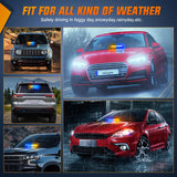 12LED Traffic Advisor Strobe Light Bar Amber Blue Emergency Warning Hazard Safety Dash Front/Rear Windshield Flashing Lights for Cars Trucks Police Firefighter Plow Construction Vehicles