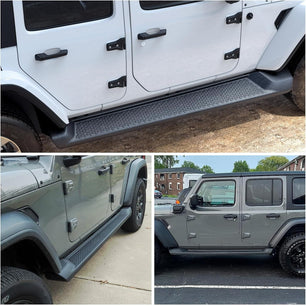2018-2024 Jeep Wrangler JL 4 Door Side Step Nerf Bars 6 Inch ABS Plastic Matte Black Nilight