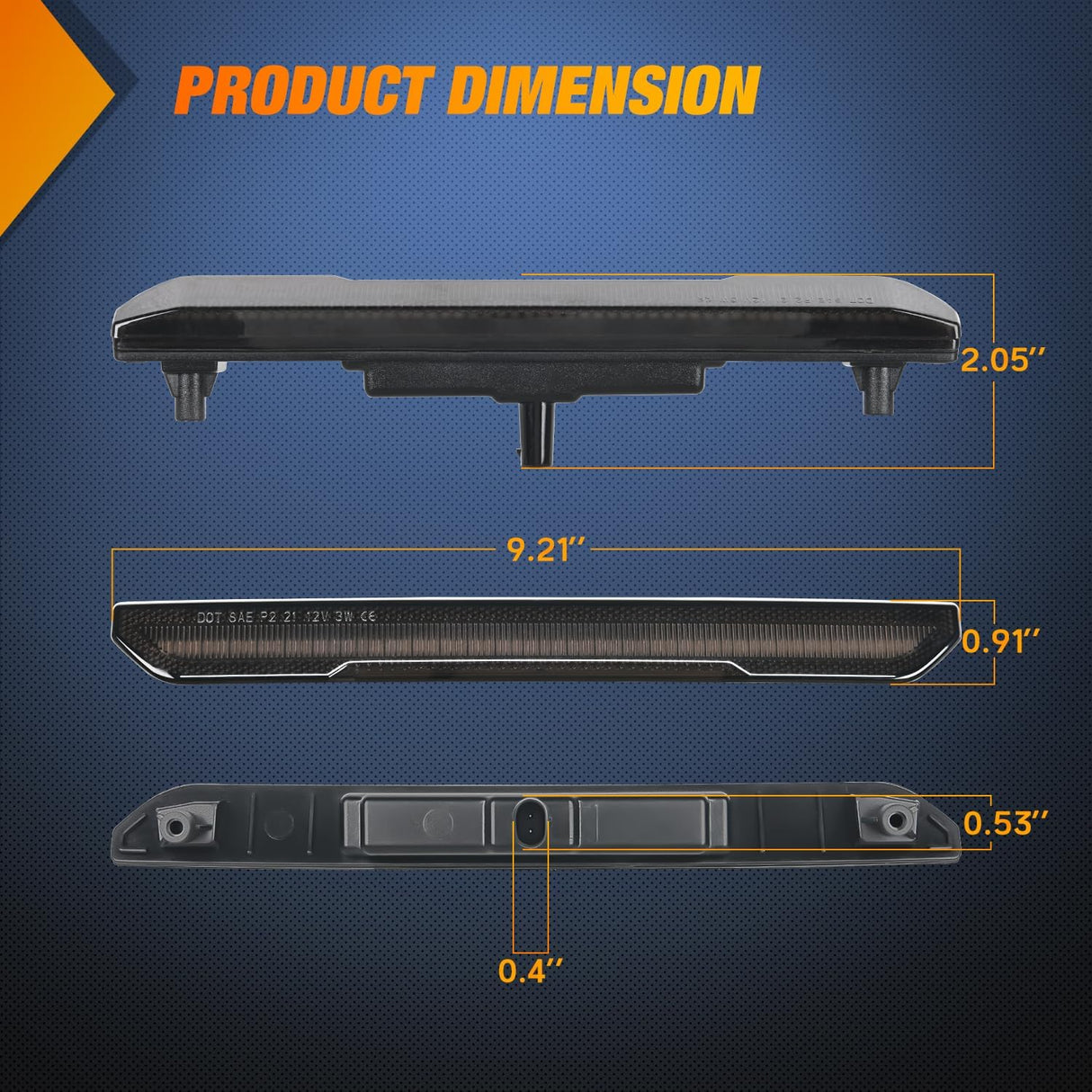 Fender Side Marker Lights 4 PCS 54 LED Smoke Lens Amber Front Rear Clearance Light Compatible with 2020 2021 2022 2023 2024 Sierra 2500HD 3500HD Pickup Truck