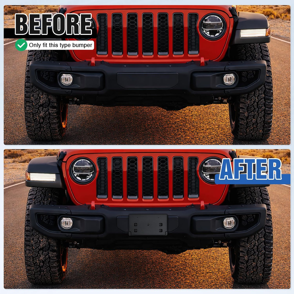 Front License Plate Bracket for JL 2018-2026# 68295610AA CH1068150 | for 2018-2021 2022 2023 2024 2025 2026 Jeep Wrangler JL JLU & Gladiator JT Black only for Steel Bumper